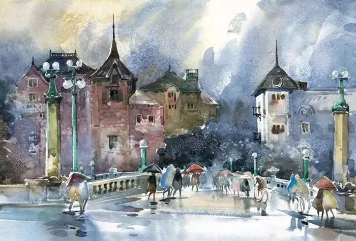 清華才女華宜玉筆下的建筑水彩畫(huà)